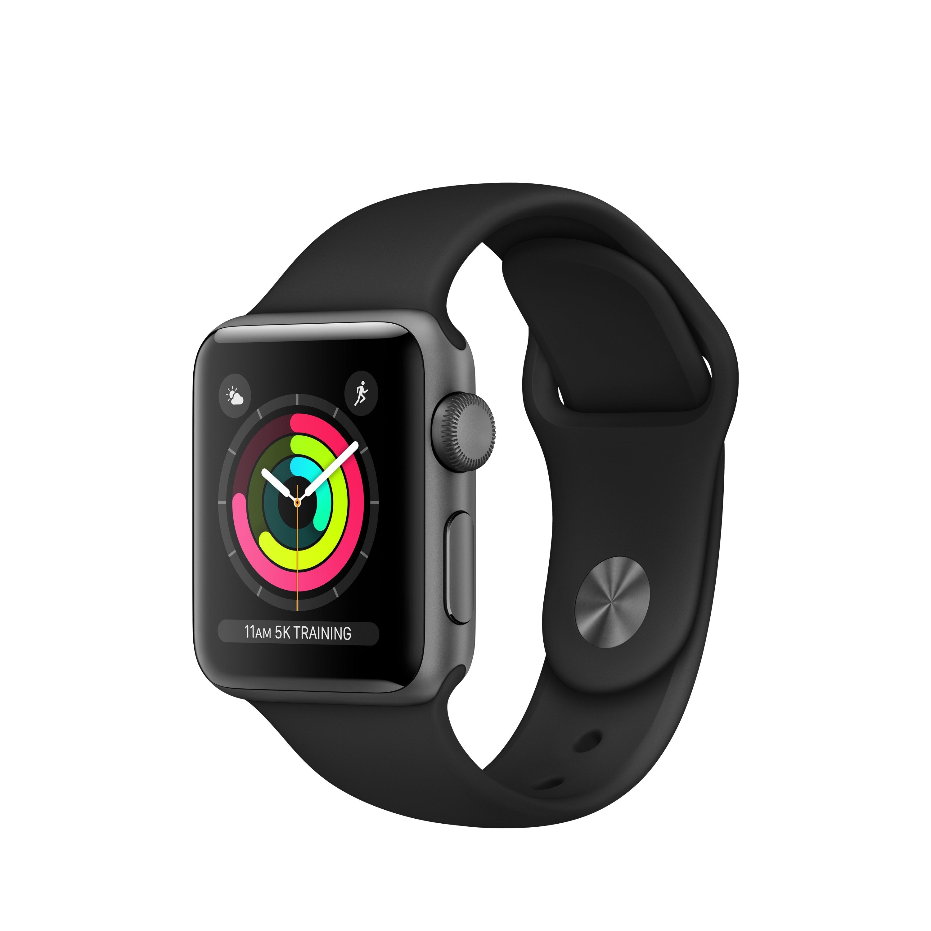 Apple Watch S3 (Gps) 38mm Con Caja Aluminio Gris Espacial Y Correa Deportiva Negra Mqkv2ql A