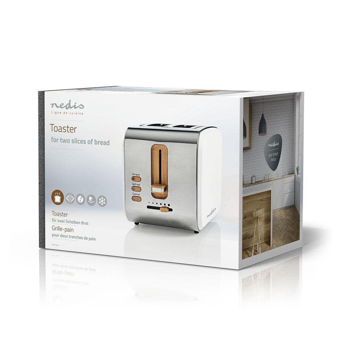 EAN 5412810270330 - Nedis KABT510EWT tostadora 6 2 rebanada(s) 900 W Blanco imagen 5
