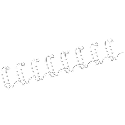 Fellowes Wire Pack De 100 Espirales Dobles Metalicas 10mm - Hasta 80 Paginas - Color Blanco