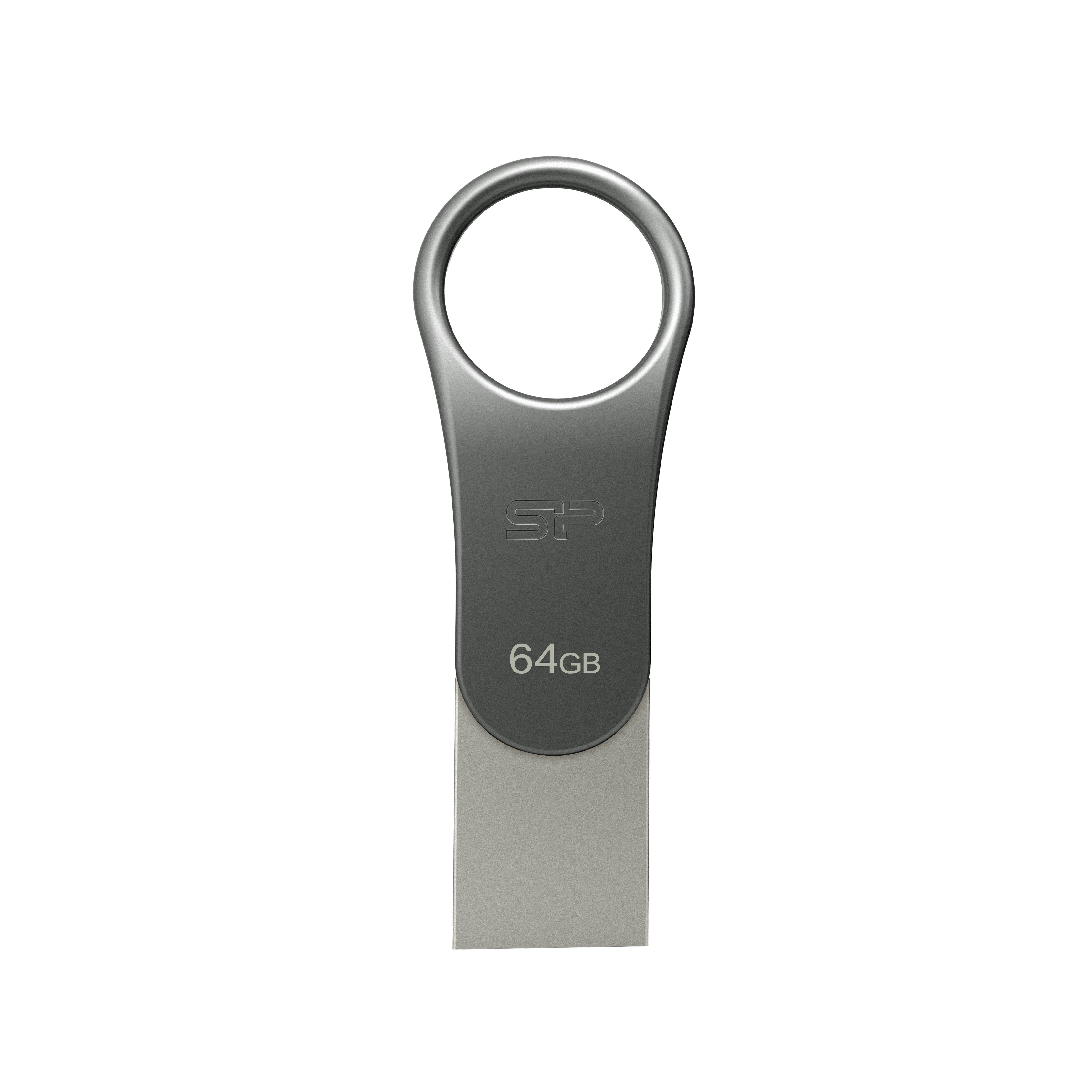 EAN 4712702644838 - Silicon Power Mobile C80 unidad flash USB 64 GB USB Type-A / USB Type-C 3.2 Gen 1 (3.1 Gen 1) Titanio imagen 1