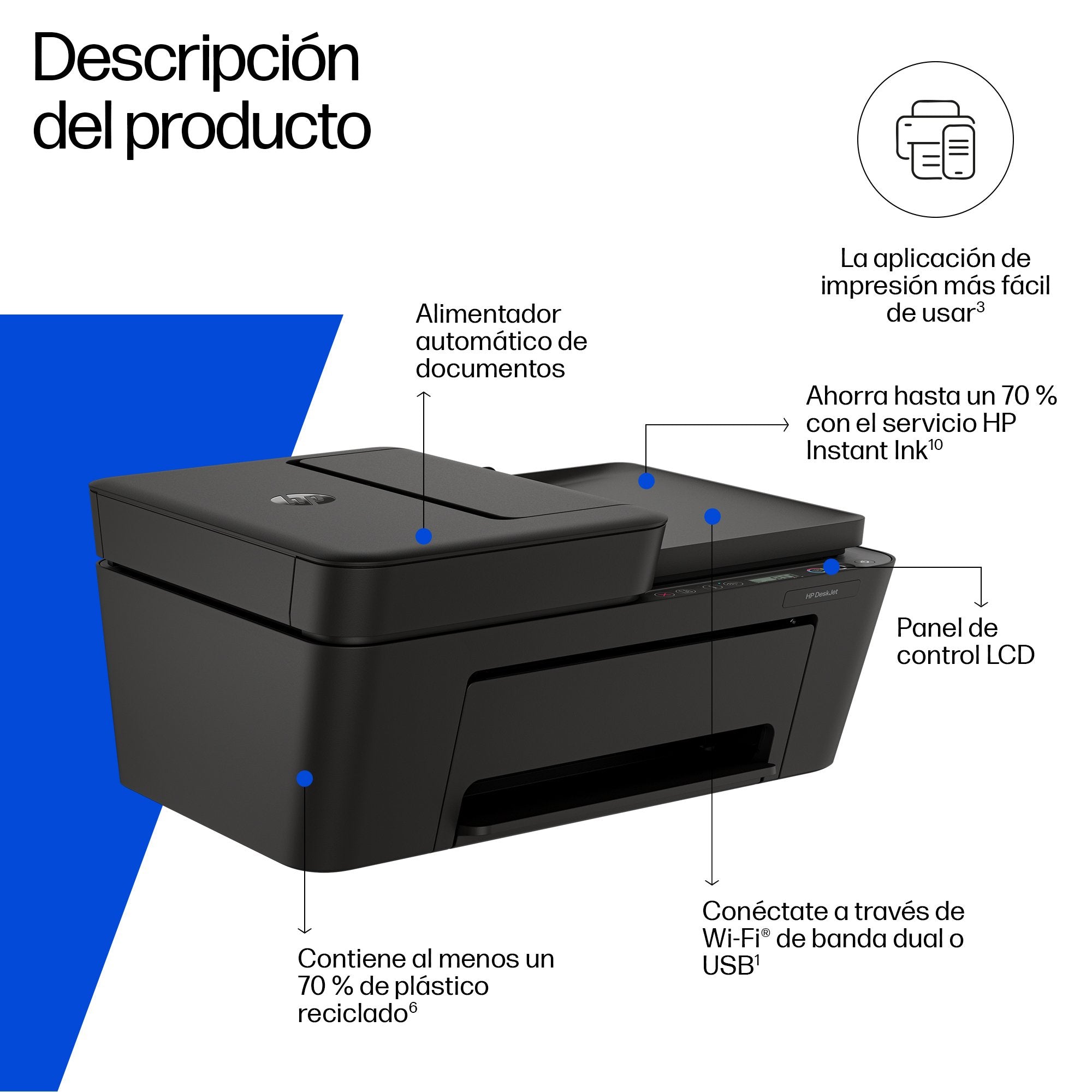 EAN 0198828789730 - HP DeskJet 4310 Inyección de tinta térmica A4 4800 x 1200 DPI 8,5 ppm Wifi imagen 3