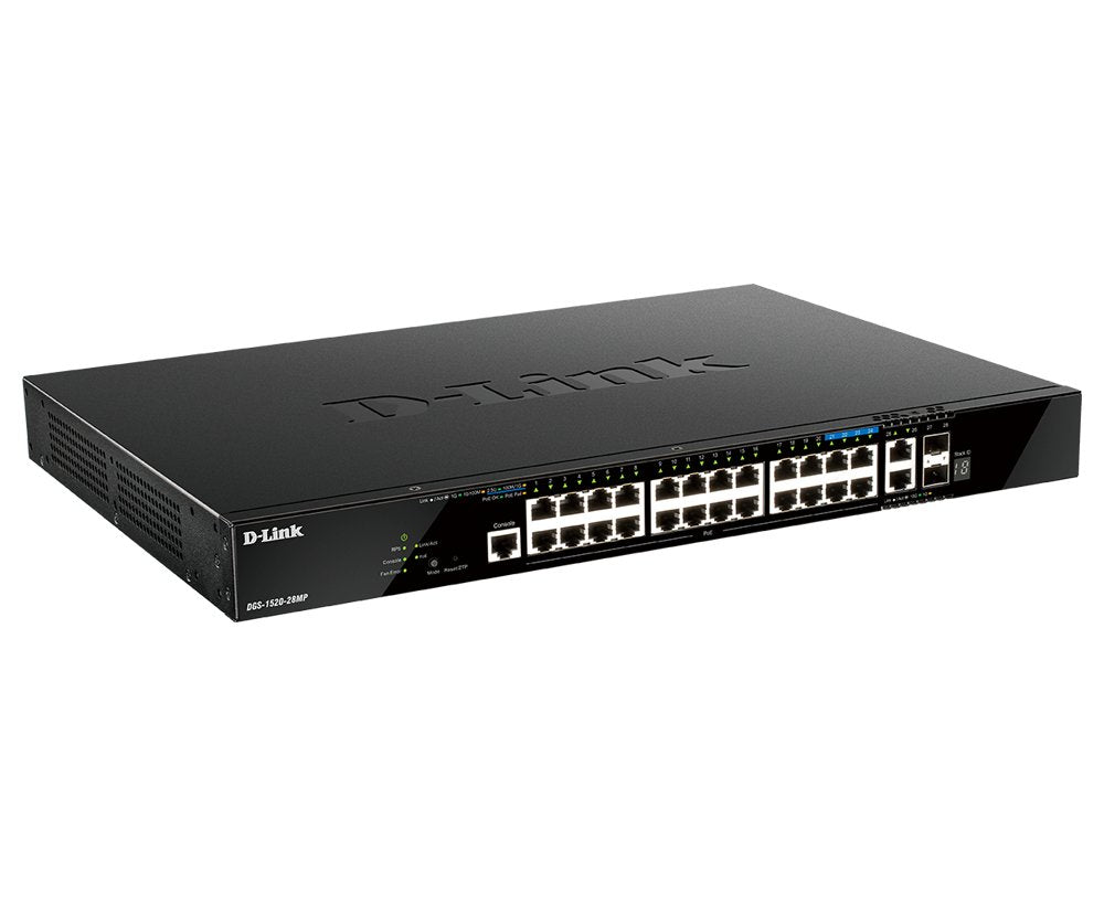 Switch Gestionable D-Link L3 Stakable Dgs-1520-28mp 20p Giga Poe + 4p 2..5g Poe+ 2p 10g + 2p 10gsfp