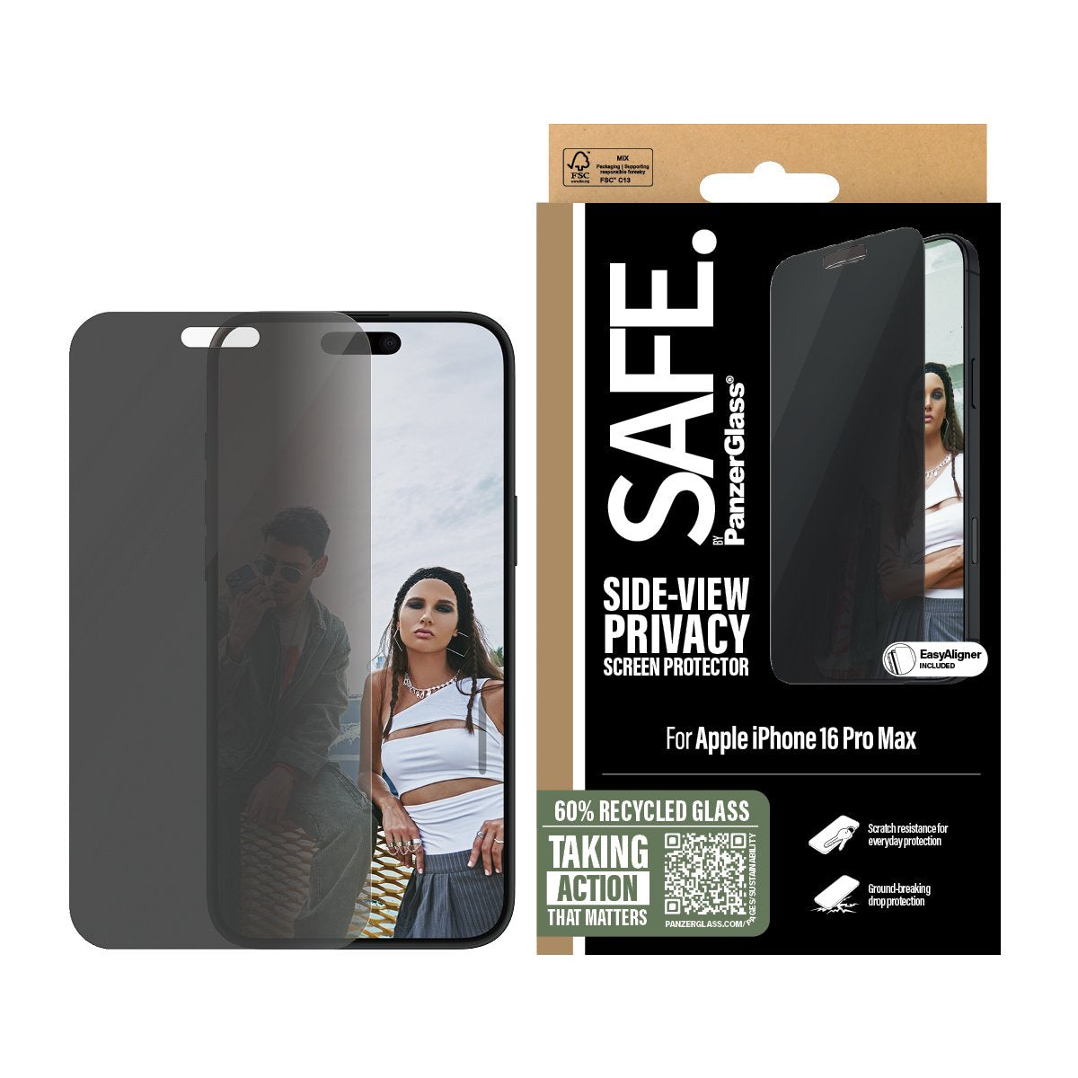 EAN 5715685002809 - PanzerGlass SAFE. by ® Privacy Screen Protector iPhone 16 Pro Max | Ultra-Wide Fit Protector de pantalla imagen 2