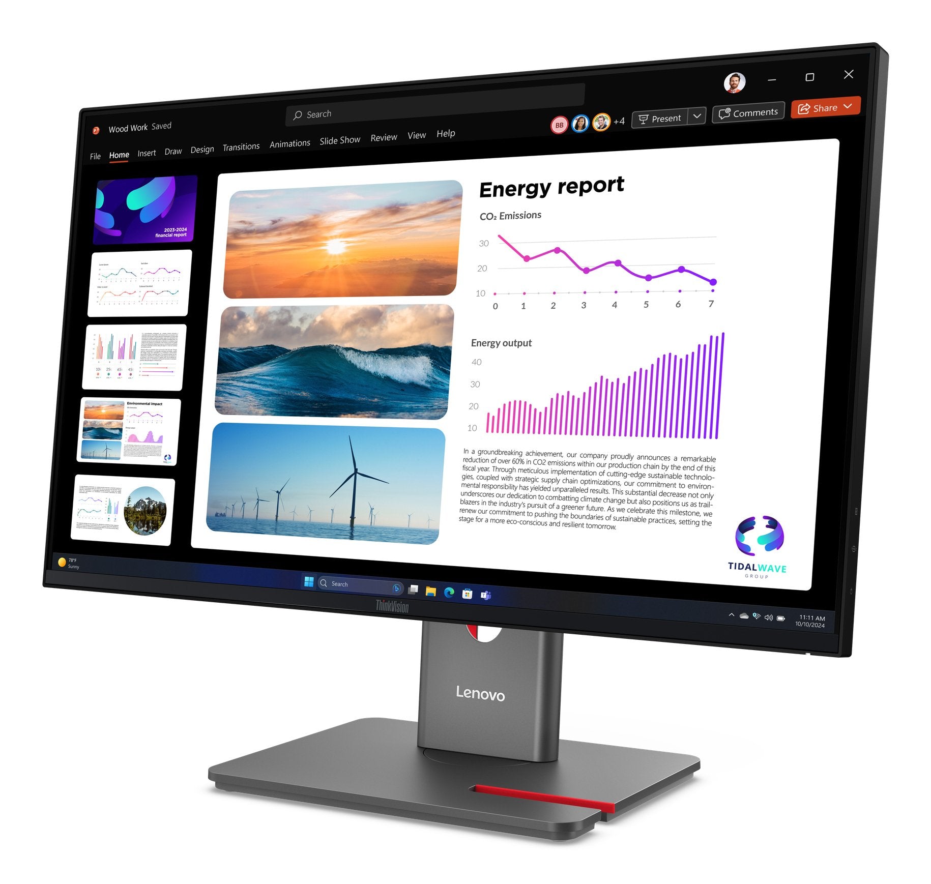 EAN 0198156604378 - Lenovo ThinkVision P24Q-40 pantalla para PC 60,5 cm (23.8") 2560 x 1440 Pixeles Quad HD LCD Negro imagen 2