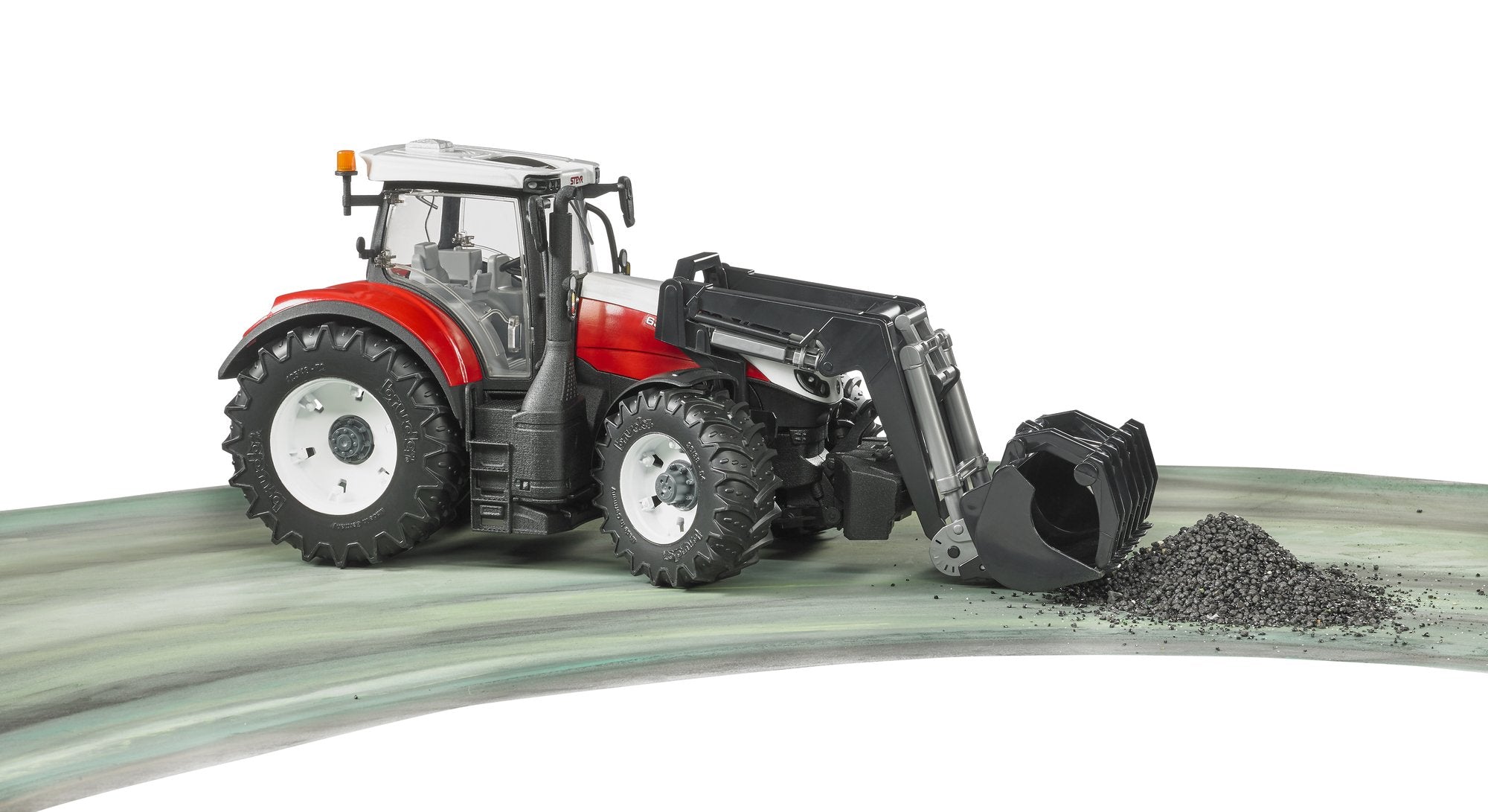 Brother Steyr 6300 Terrus Cvt Con Cargador Frontal, Modelo De Vehículo Blanco/Rojo 4001702031817