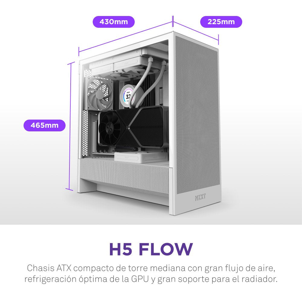 EAN 5056547205847 - NZXT H5 Flow Midi Tower Blanco imagen 6