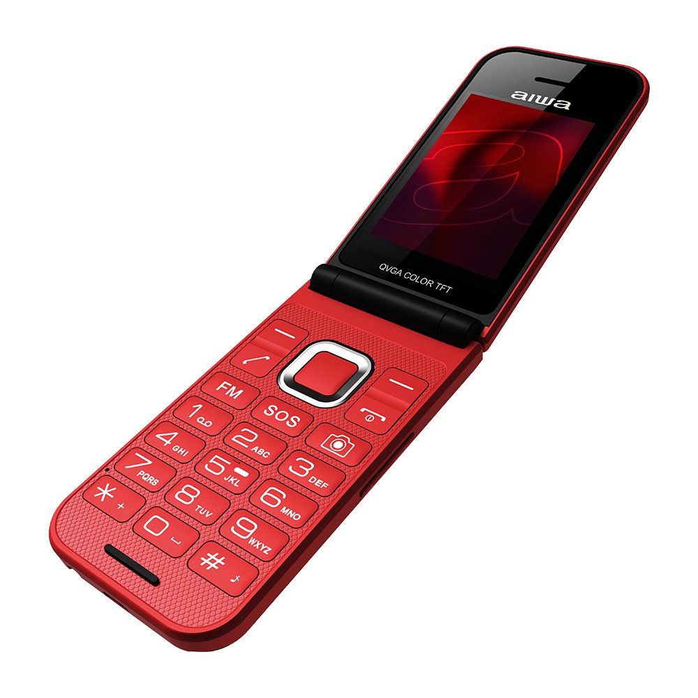 Teléfono Móvil Aiwa Fp-24rd Para Personas Mayores Rojo