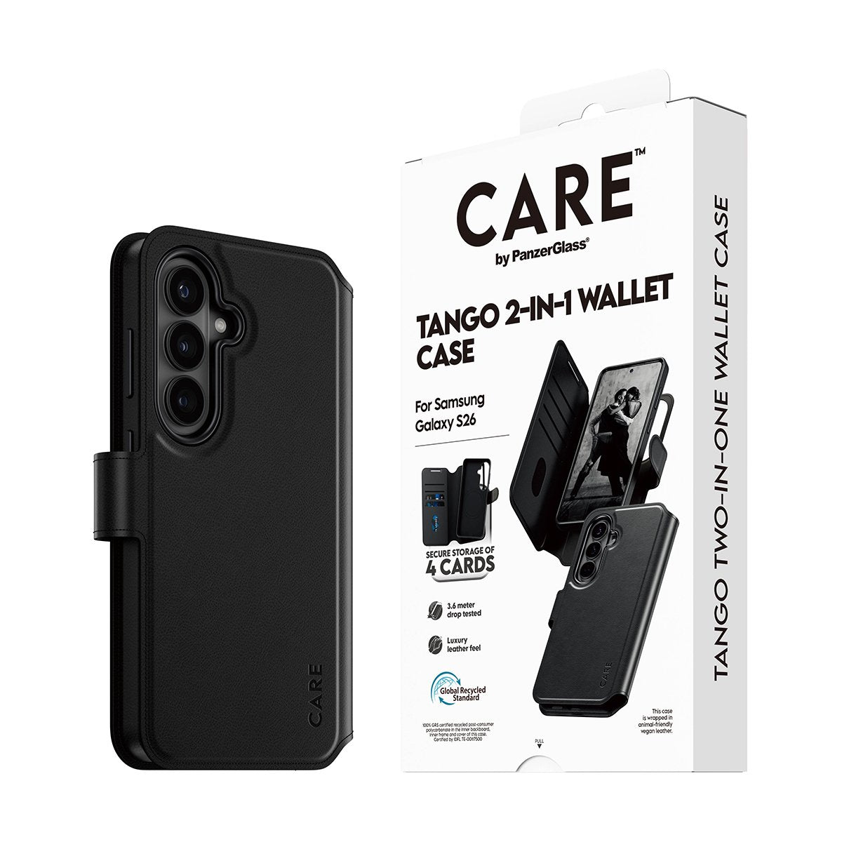 Panzerglass Care By ® Case Tango 2-In-1 Wallet M. Qi Samsung Galaxy S26, Cover, Samsung, Samsung - Galaxy S26, Transparent