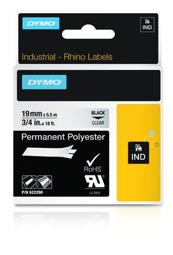 EAN 0071701222909 - DYMO 622290 cinta para impresora de etiquetas Negro sobre transparente imagen 1