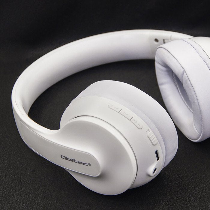Qoltec 50845 Auriculares Inalámbricos Con Micrófono Bt 5.0 Ab Blanco