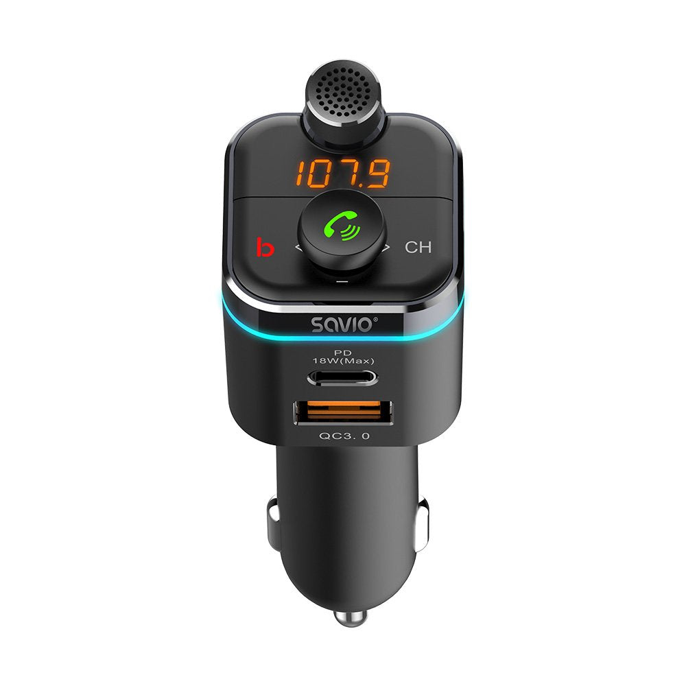 EAN 5901986046349 - Savio TR-12 transmisor FM 87,6 - 107,9 MHz Bluetooth Negro imagen 3
