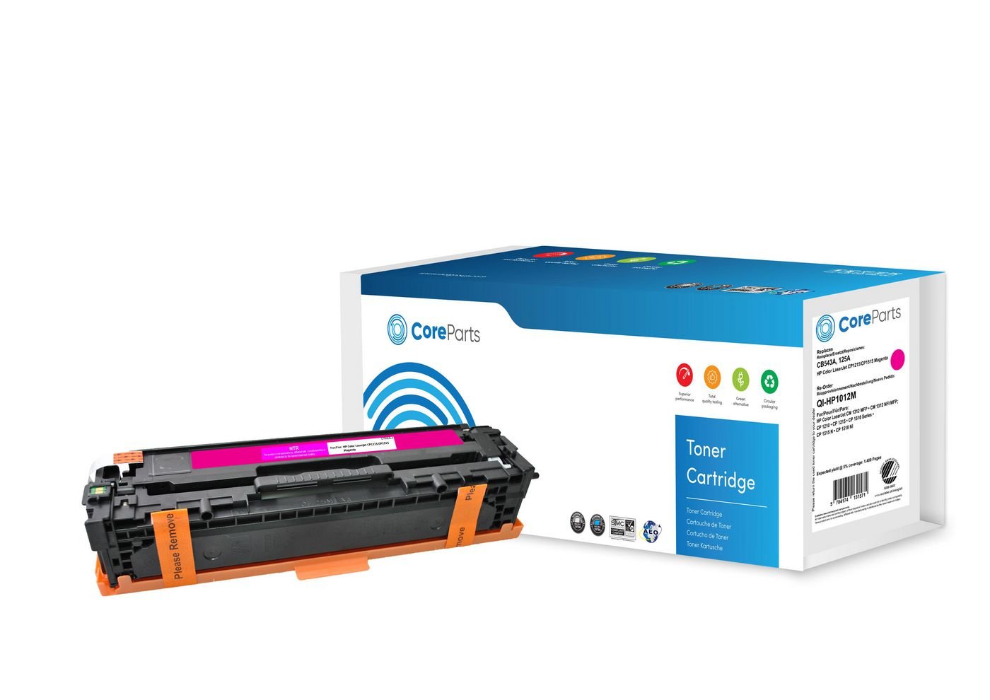 EAN 5715063466018 - CoreParts QI-HP1012M cartucho de tóner 1 pieza(s) Compatible Magenta imagen 1