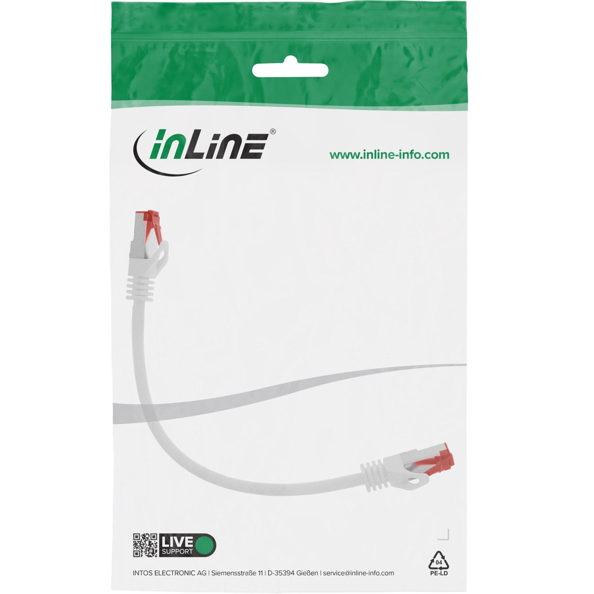 Cable De Red Inline S/Ftp Pimf Cat.6 250mhz Pvc Cobre Blanco 0.25m