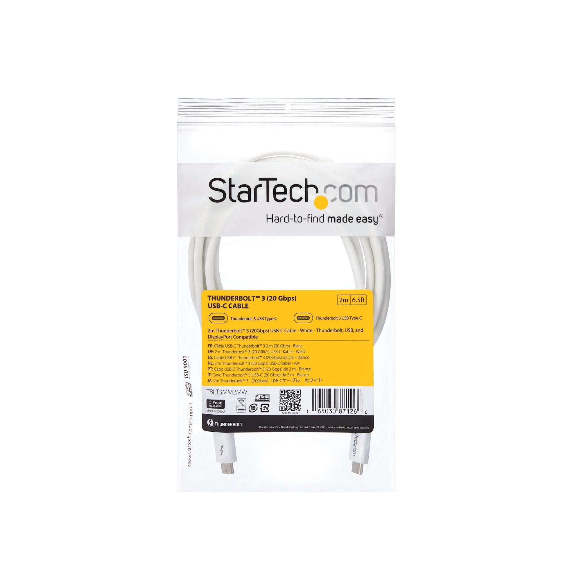 EAN 0065030871266 - StarTech.com TBLT3MM2MW cable Thunderbolt 20 Gbit/s imagen 8