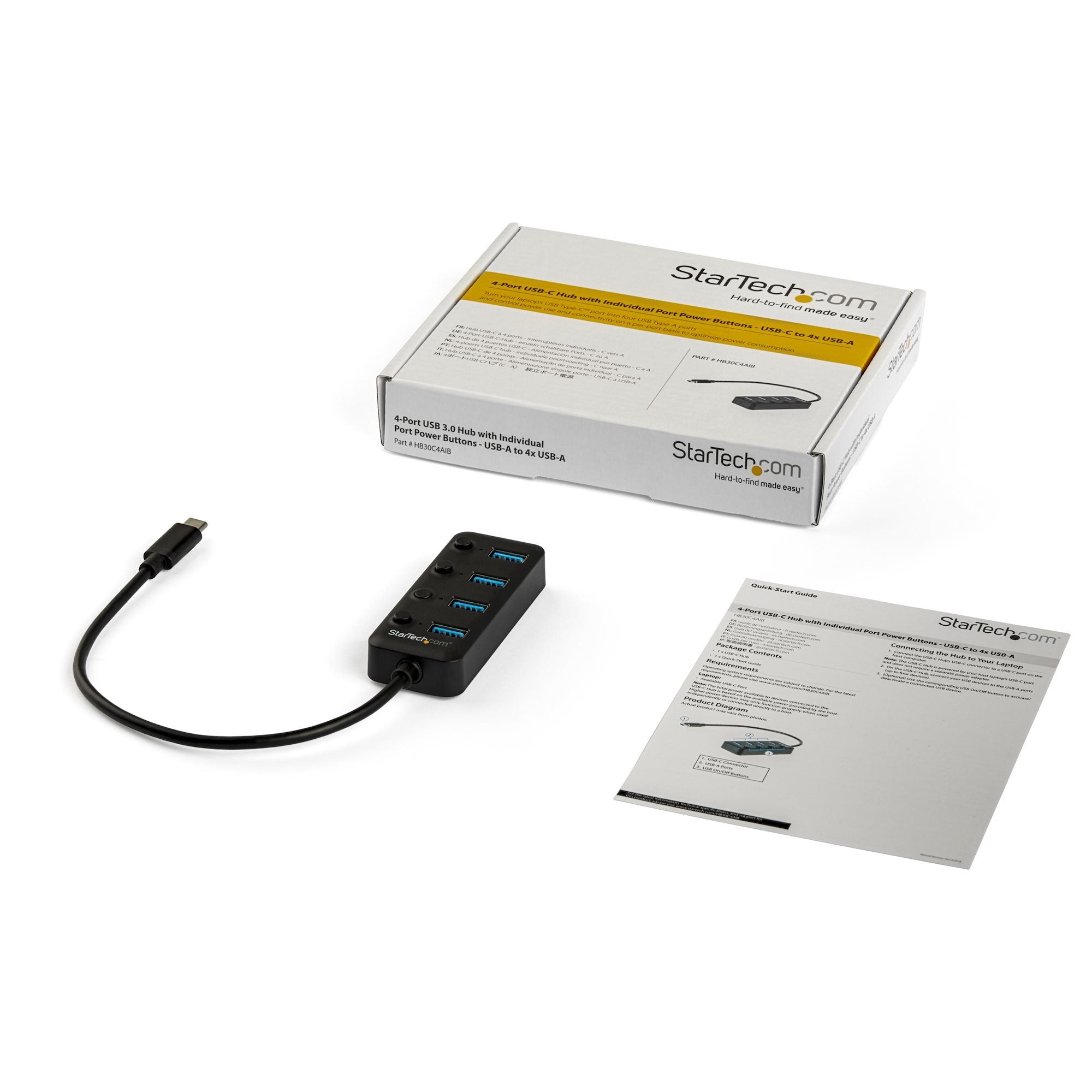 EAN 0065030874335 - StarTech.com HB30C4AIB hub de interfaz USB 3.2 Gen 1 (3.1 Gen 1) Type-C 5000 Mbit/s Negro imagen 5