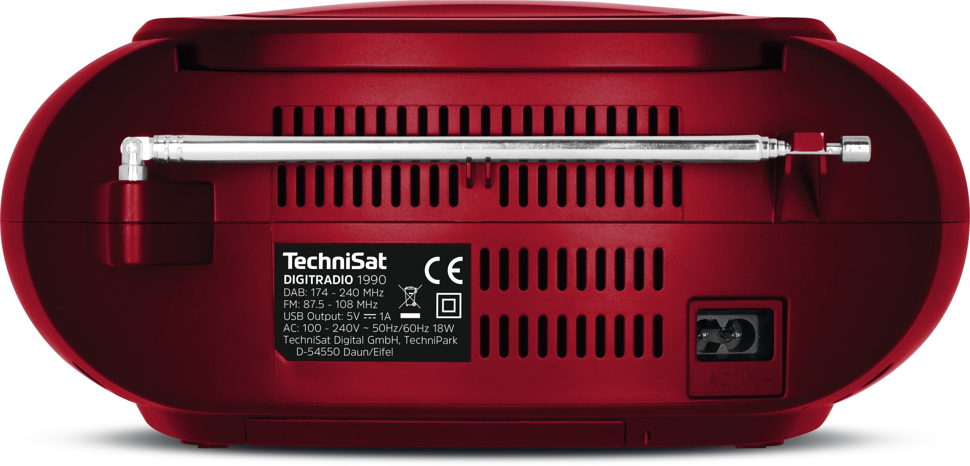 EAN 4019588339521 - TechniSat DigitRadio 1990 Digital 3 W DAB+, FM Rojo Reproducción MP3 imagen 5