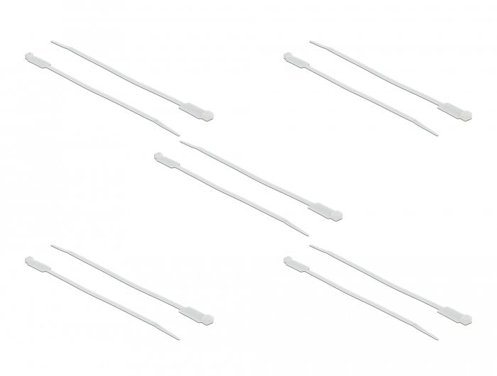 Delock Cablebinder Mit Beschriftungsfeld L 190 X B 4,8 Mm Weiss 10 Stück