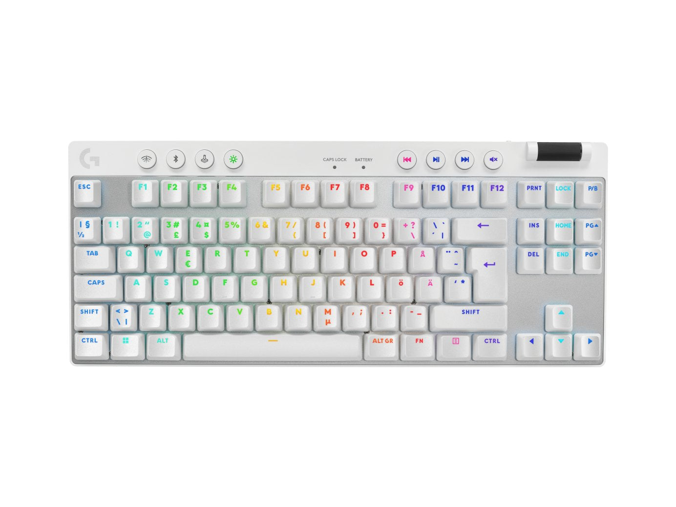 Logitech G Pro X Tkl - Teclado - Retroiluminado - Inalámbrico - 2.4 Ghz, Bluetooth - Qwerty - Nórdico (Danés/Finés/Noruego/Sueco)