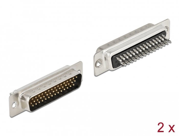 Delock Pin De Metal Macho D-Sub Hd 44, Versión Para Soldar, 2 Piezas