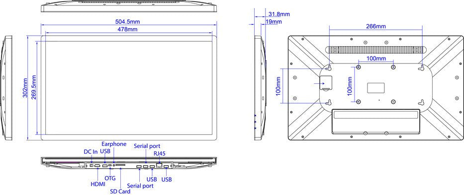 EAN 4038816215574 - ALLNET ALLPRO21RK3399A11POEV2 pantalla de señalización Pantalla plana para señalización digital 54,6 cm ( imagen 5