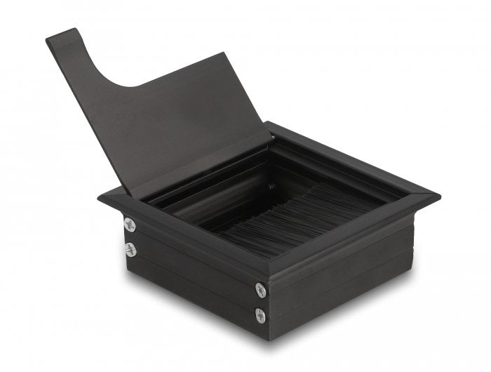 Delock Cabledurchführung Für Tischeinbau Mit Bürste 80 X 80 X 28 Mm Schwarz
