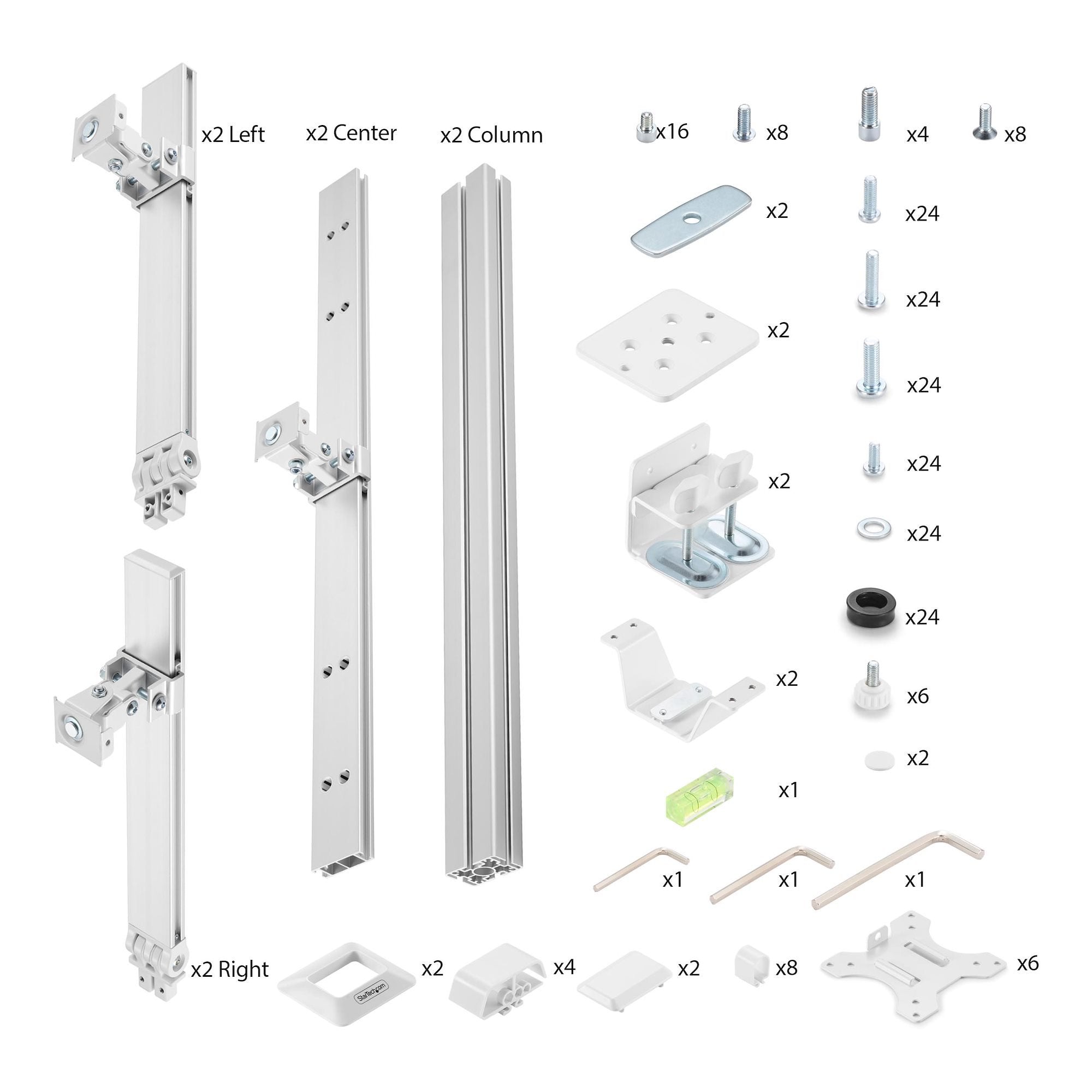 Startech.Com Six-Monitor Desk Mount W Crossbar, Up To 32 In Screens 17.6lb - Befestigungskit - Für 6 Lcd-Displays - Säule, Dual