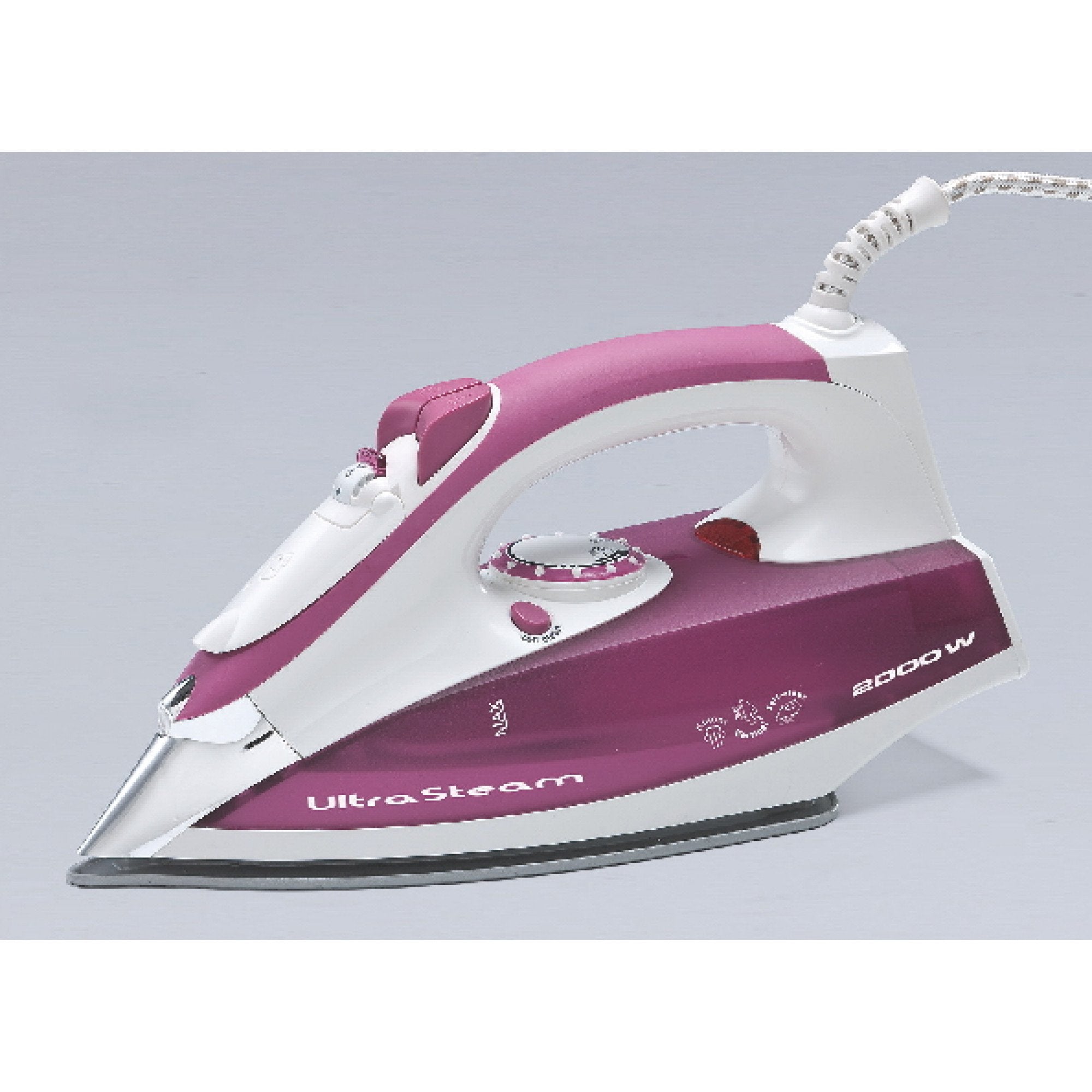 EAN 8003705107342 - Ariete 6215/00 Plancha a vapor Suela de acero inoxidable 2200 W Blanco, Púrpura imagen 2