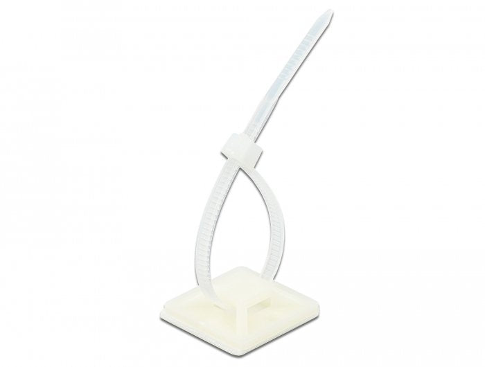 Base De Fijación De Delock 25 X 25 Mm Con Unión De Cable L 150 X W 3.6 Mm De Blanco, 10 Pares 18677