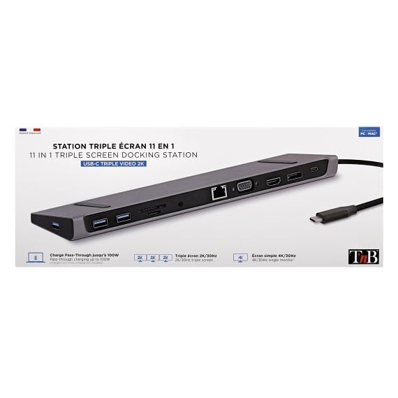 EAN 3303170111697 - T'nB DSMST12 base para portátil y replicador de puertos Alámbrico USB 3.2 Gen 1 (3.1 Gen 1) Type-C Negro imagen 7