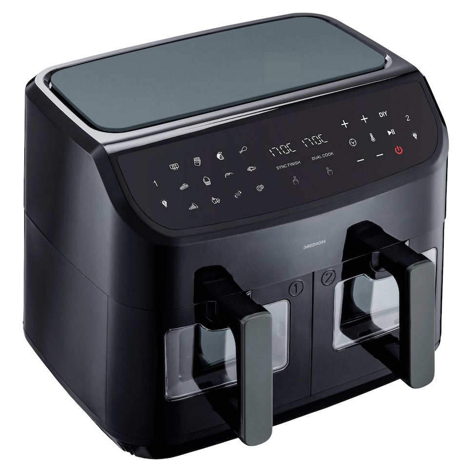Freidora Medion Doppel Life P20 Md11760 Xxl (Negro, 2.600 Watt, 2 Körbe Je 4,35 Liter) 50077281