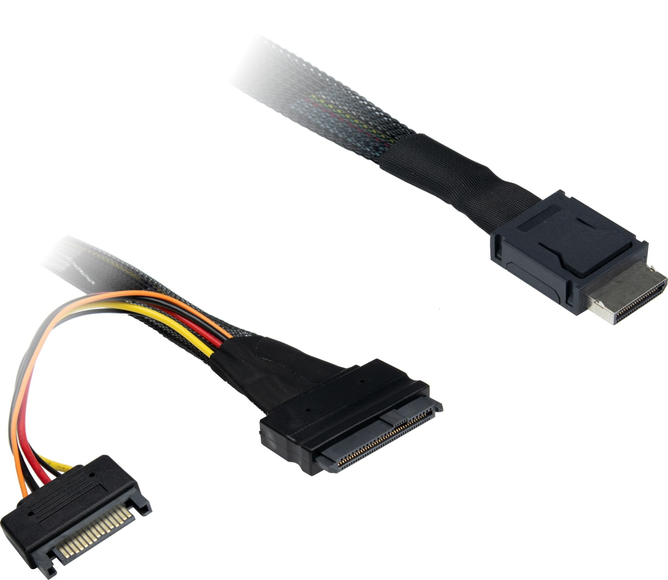 Inter-Tech Cable Sff 8611-4i - Sff 8639, Sata Power 0,75m