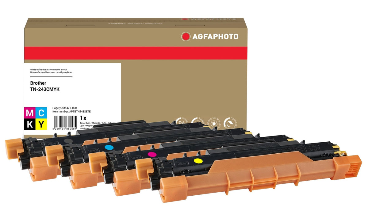 EAN 4250164889584 - AgfaPhoto APTBTN243SETE cartucho de tóner Compatible Negro, Cian, Magenta, Amarillo imagen 1