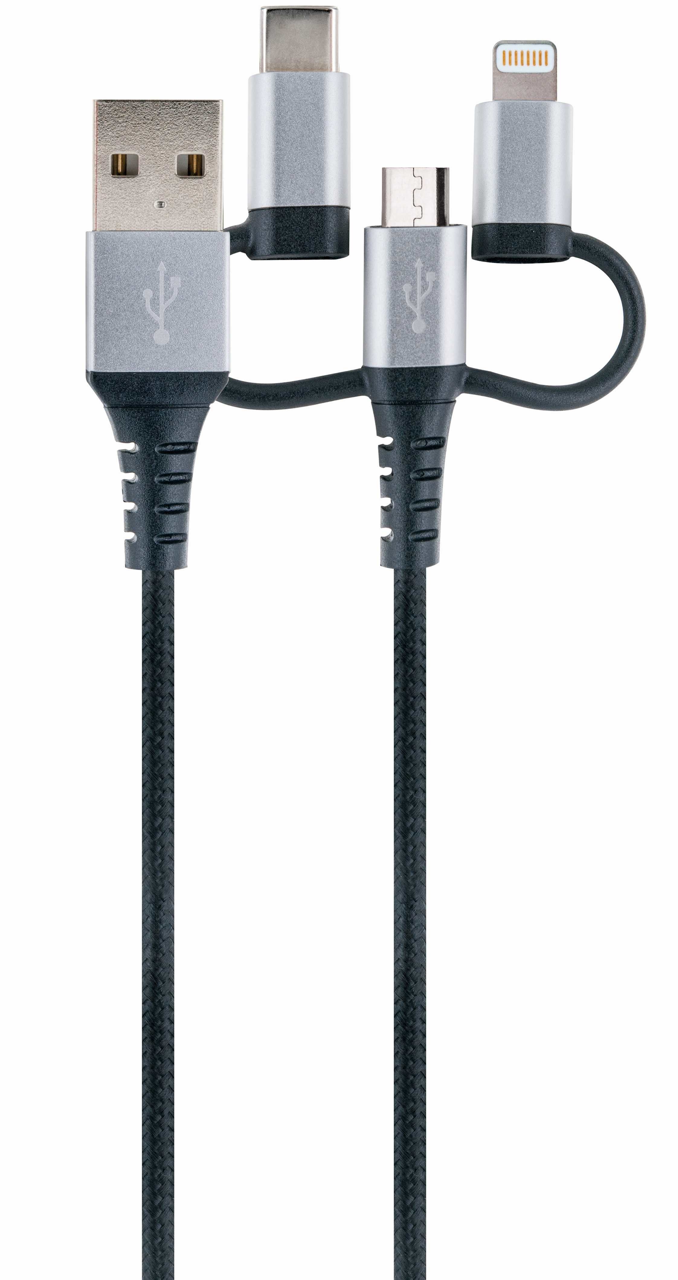 EAN 4004005027082 - Schwaiger LKU 100 cable USB USB 2.0 1,5 m USB A Micro-USB B Negro, Plata imagen 3