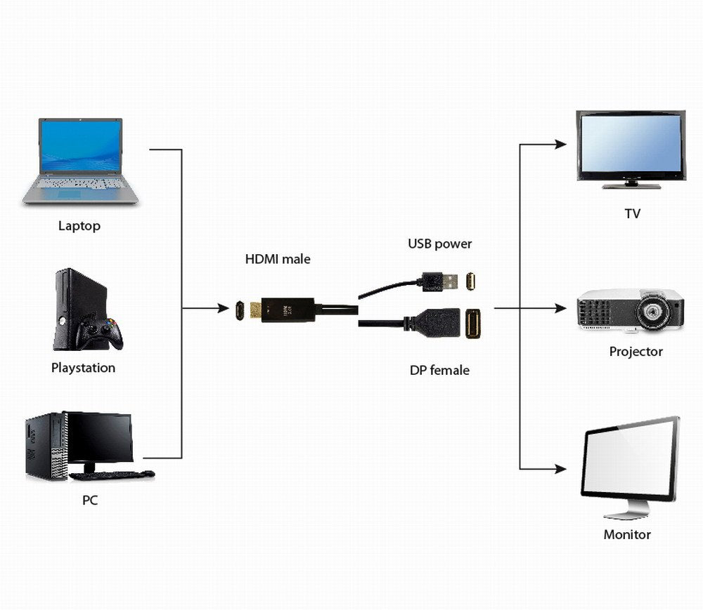 EAN 8716309121484 - Gembird A-HDMIM-DPF-01 adaptador de cable de vídeo 0,1 m HDMI tipo A (Estándar) DisplayPort + USB Type-A imagen 3