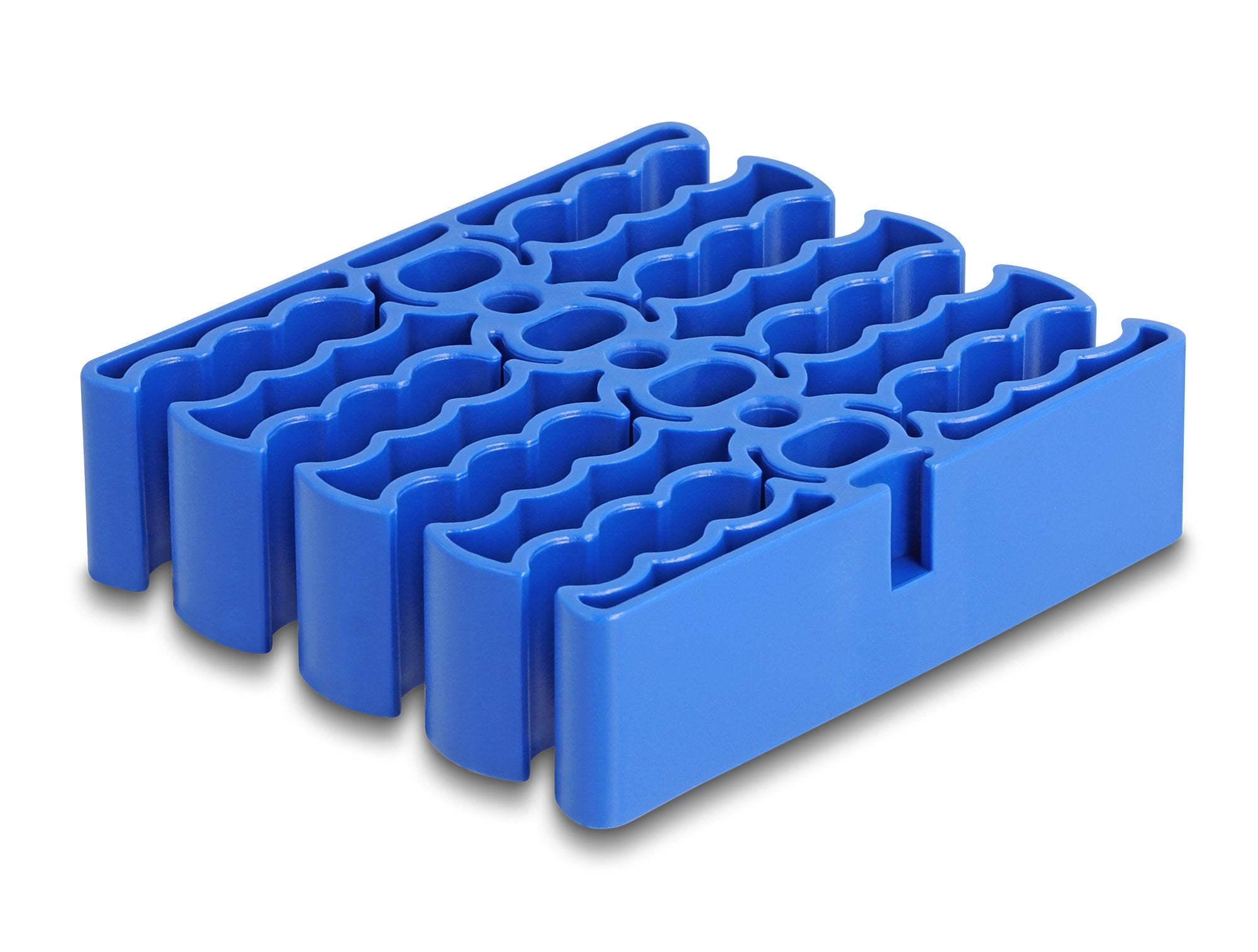 Delock 66325 Organizador De Cables Con 24 Entradas De Cable Azul