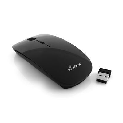 Mediarange Raton Wireless 3 Tasten, Geräuscharm Schwarz Glänz