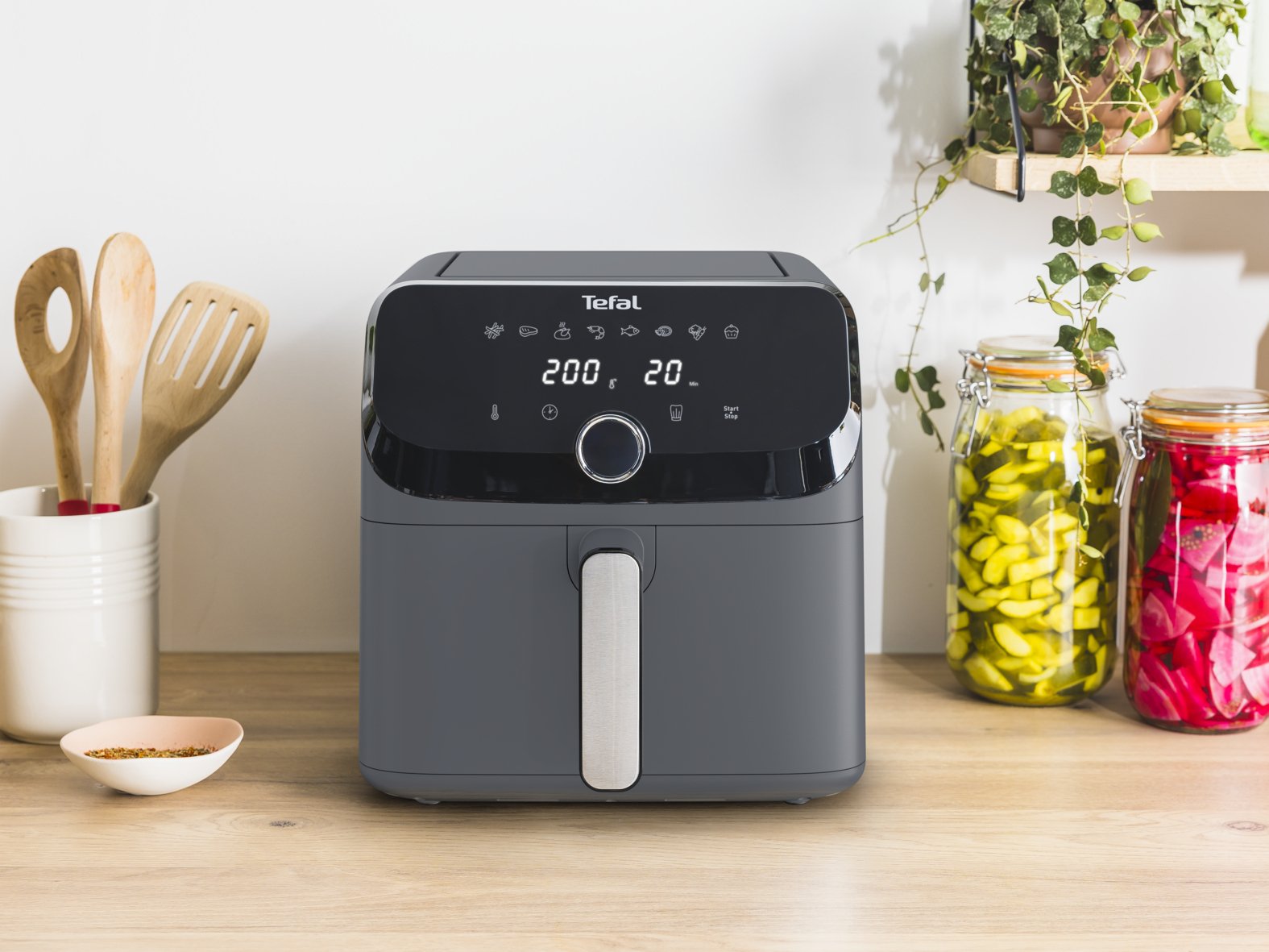EAN 3045380026711 - Tefal Easy Fry Mega EY855BE0 freidora Sencillo 7,5 L Independiente 2020 W Freidora de aire caliente Gris imagen 3