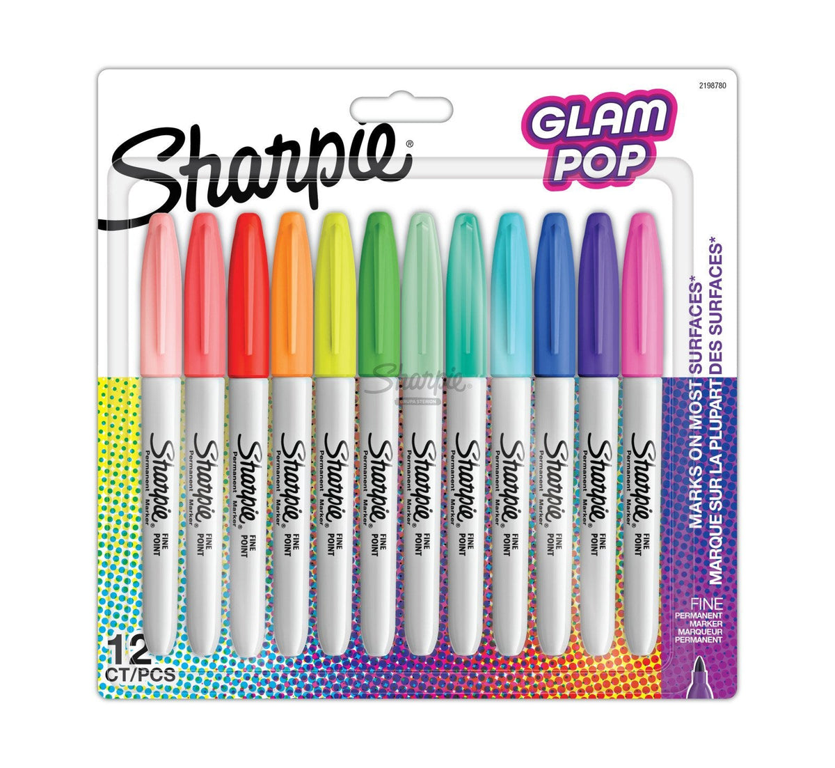 Sharpie Marker Permanentmarker Fine Glam Pop 12er Blister