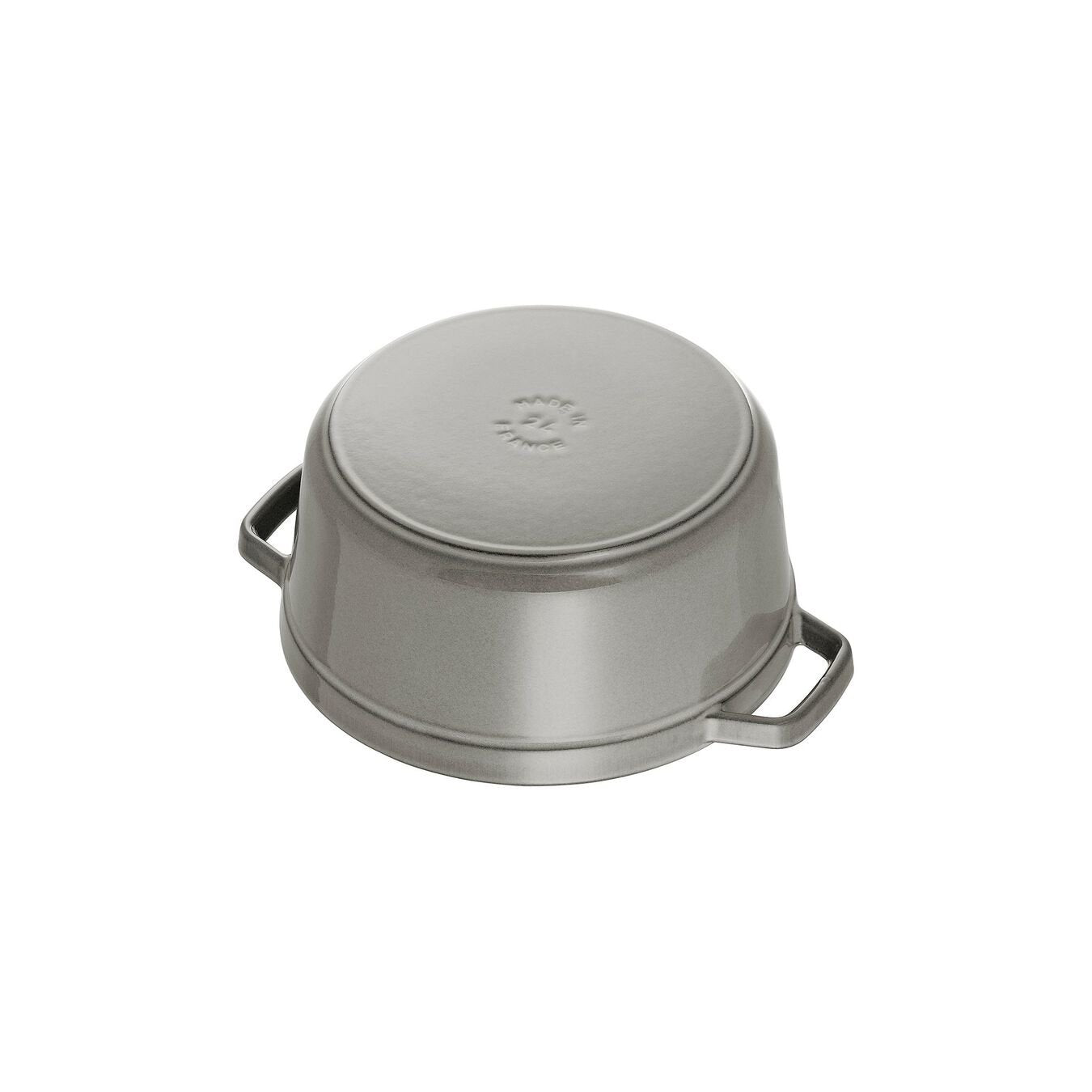 Olla Staub Round Cocotte, 24cm Cast Iron, Graphite Grey