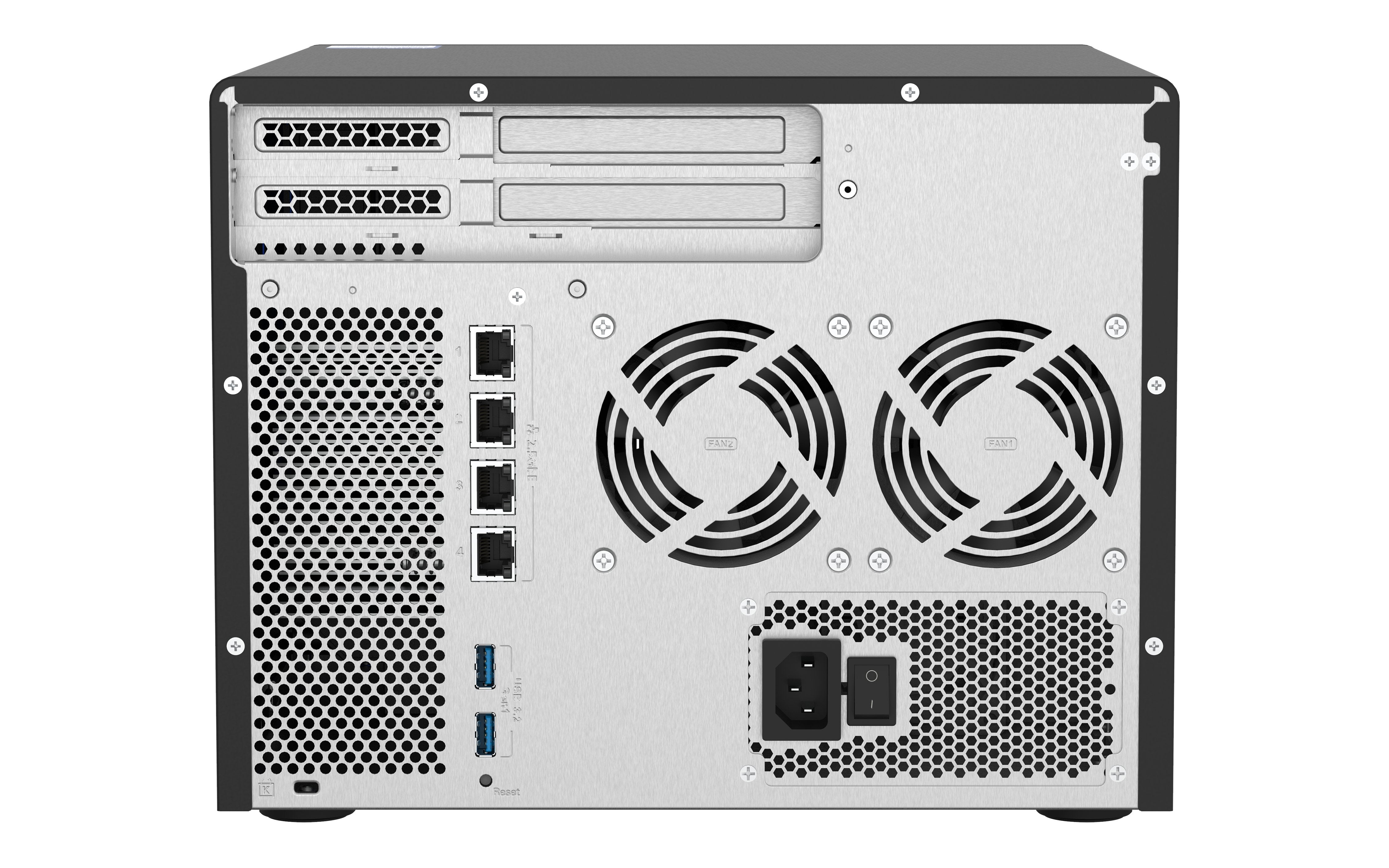 EAN 4711103083246 - QNAP TS-h886 NAS Torre Intel® Xeon® D D-1602 8 GB DDR4 0 TB QuTS hero Negro imagen 6