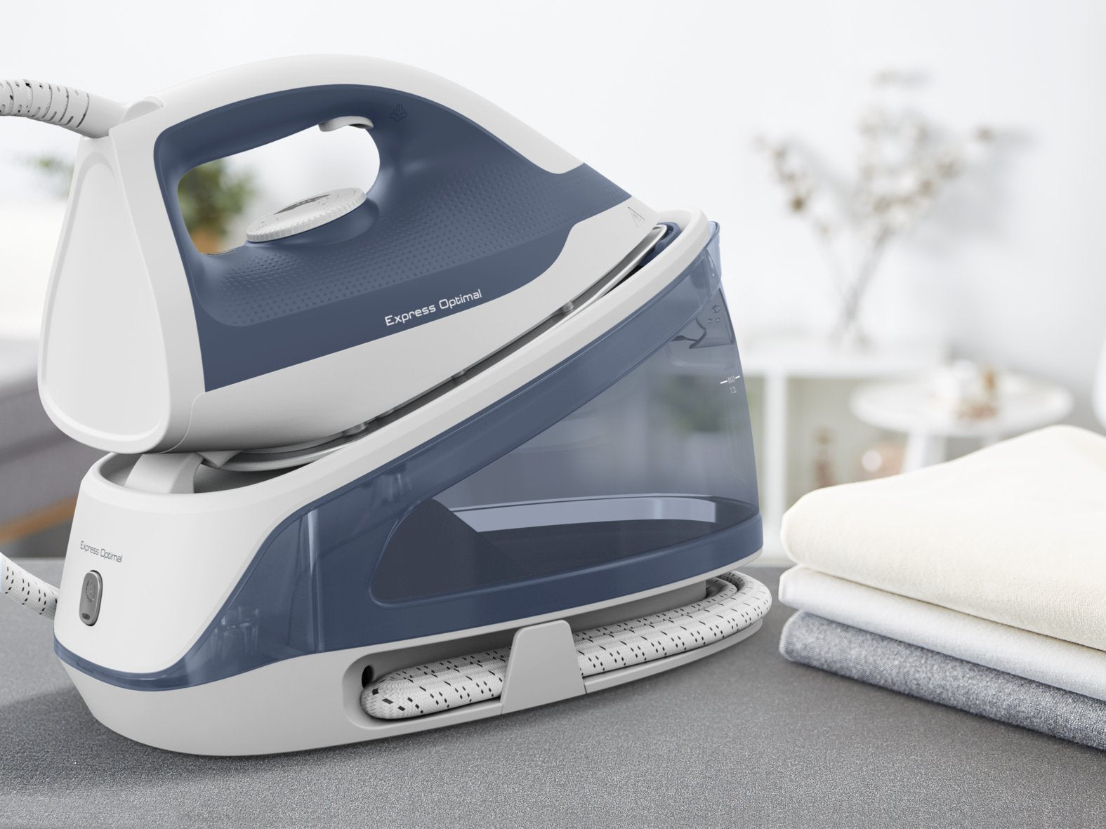 EAN 3121040090091 - Tefal Express Optimal SV4110 2200 W 1,2 L Ceramic Express Glide Azul, Blanco imagen 6