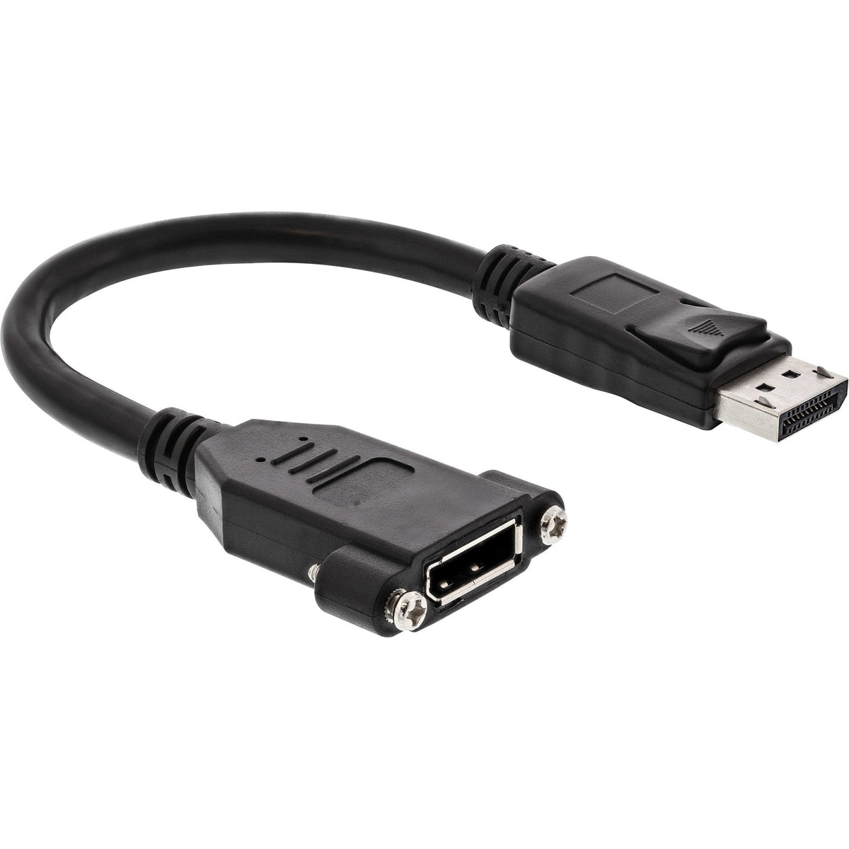 Inline Adaptador Displayport Macho A Hembra 0,2 M, Negro
