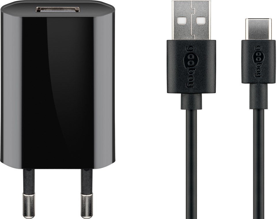Cargador Goobay Usb-C 5 Vatios Cable De 1 Metro Usb-A > Usb-C 45293 Negro