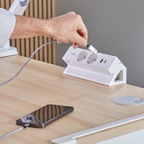 Regleta Fellowes 100137183 Base Múltiple 2 M 2 Salidas Ac Interior Blanco
