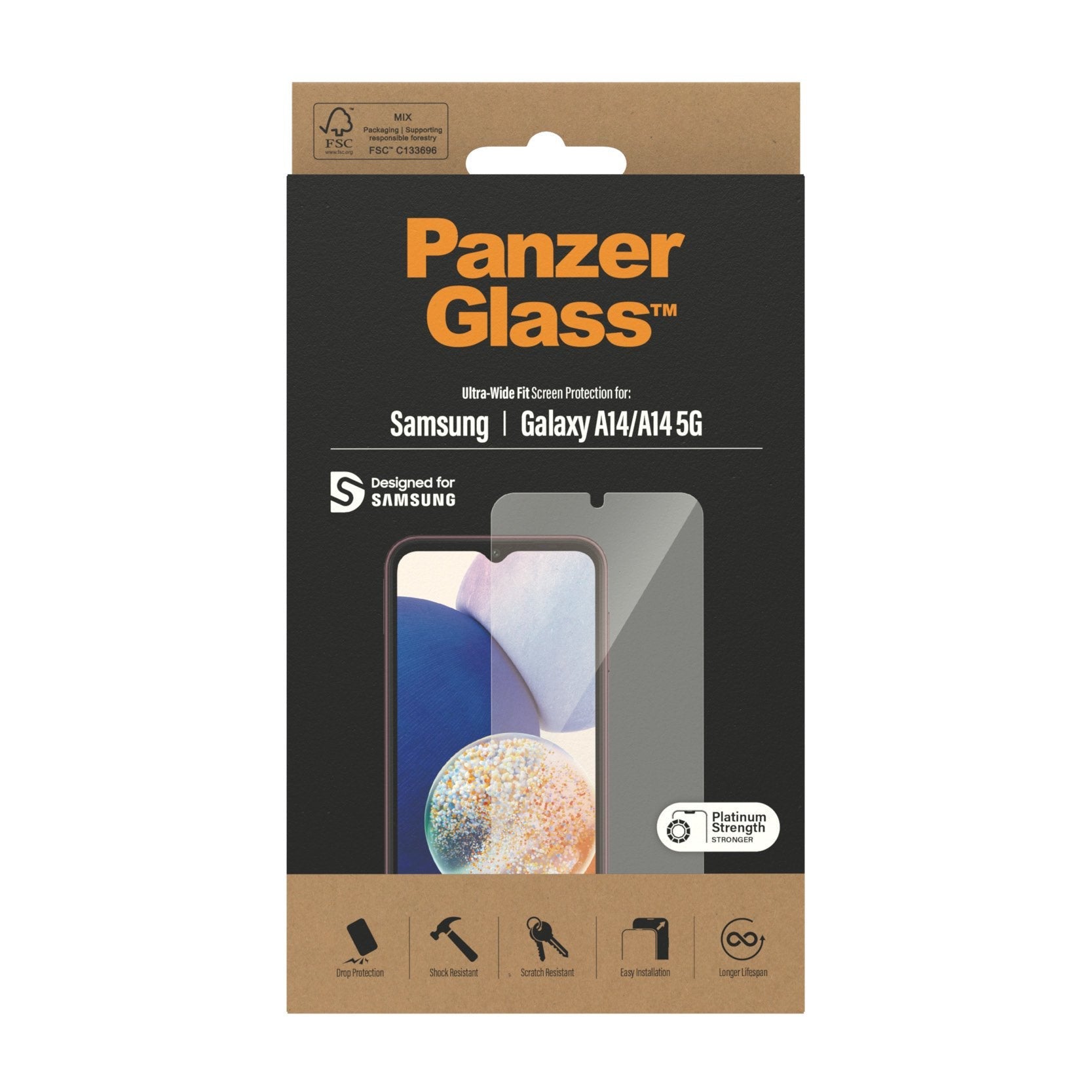Panzerglass Screen Protector For Samsung Galaxy A14 A14 5g, Ultra Wide Fit