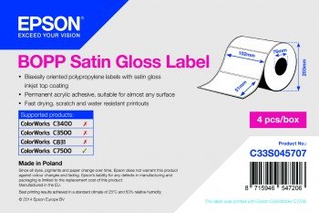 Epson Bopp Satin Gl. Label 102x51mm 2770 Etiketten Die-Cut Satin Gloss