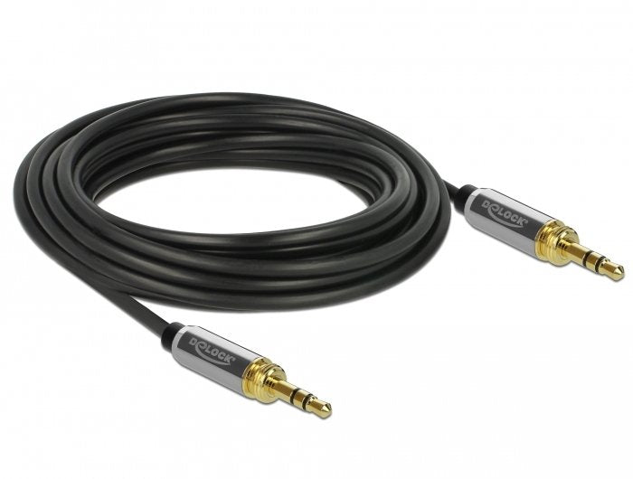 Delock Cable Estéreo De 3,5 Mm, 3 Pines Macho A Macho Con Adaptador De Tornillo De 5 M