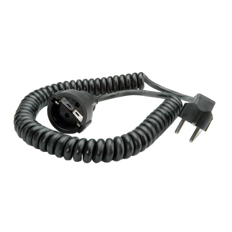 Bachmann Contacto De Protección-Spiralverlngerung 230v 16a, Negro, 4 M