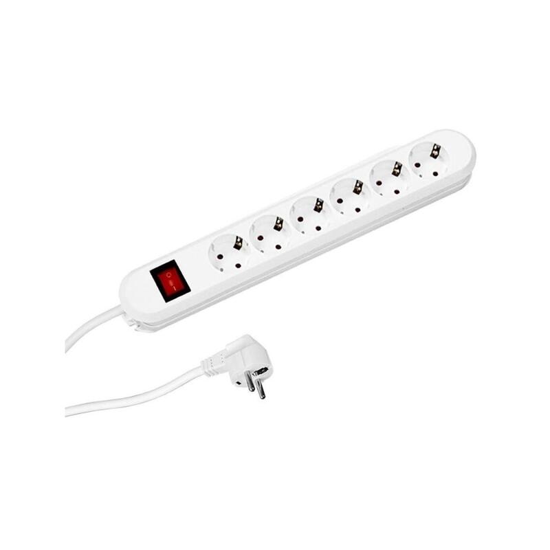 Bachmann Regleta De Enchufes Smart 6 Vías, Blanca 1,5m, Con Interruptor