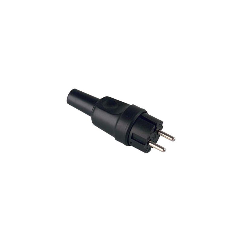 Bachmann Vollgummi-Konturenstecker, Schwarz, Ohne Schutzkontakt